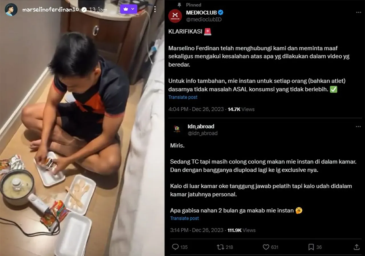 Heboh Pemain Timnas Makan Mie Instan, ini Penjelasan dr. Tirta