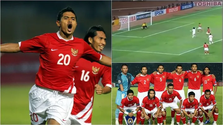 Bambang Pamungkas Mencetak Gol di Piala Asia 2007 ke Gawang Bahrain