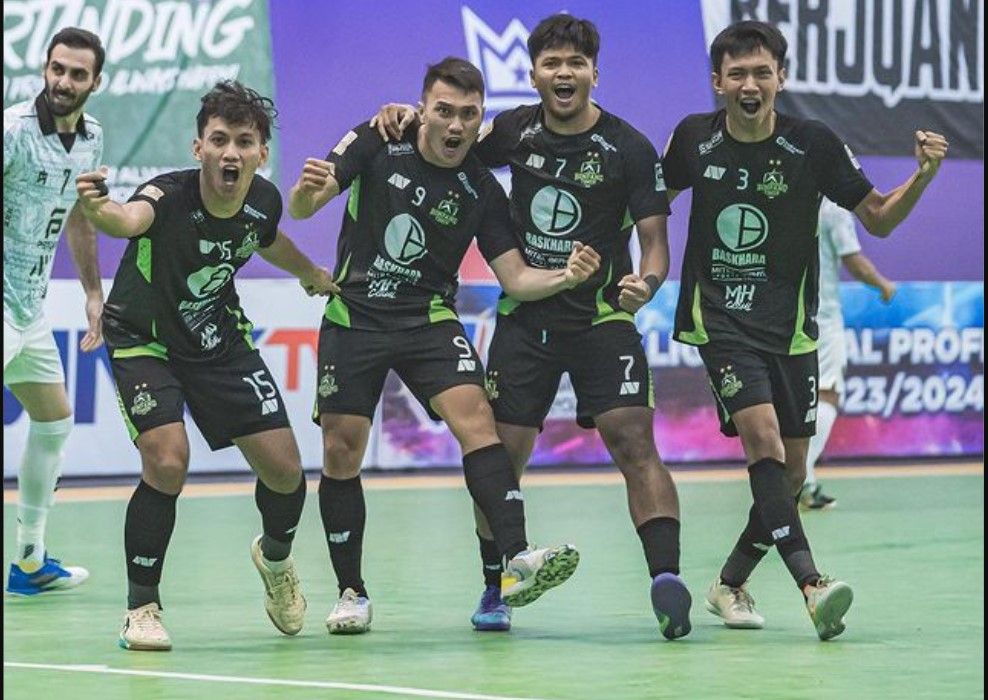 Selebrasi pemain Bintang Timur Surabaya di Liga Futsal Pro Indonesia 2023/2024. (IG Bintang Timur Surabaya)