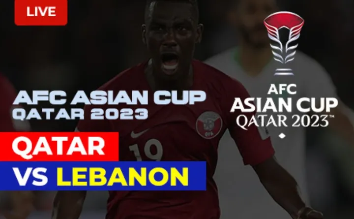 Laga pembuka Piala Asia 2023, Qatar vs Lebanon, Jumat (12/1/2024) (tangkapan layar Vision+)