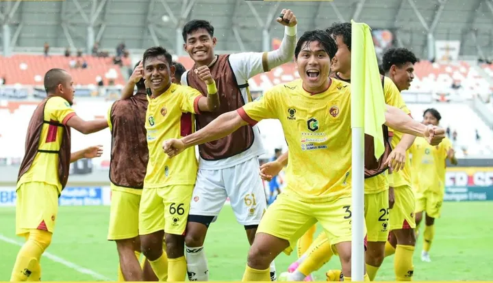 Pemain Sriwijaya FC selebrasi usai menang 3-1 atas Sada Sumut, Selasa (16/1/2024)/dok. Sriwijaya FC.