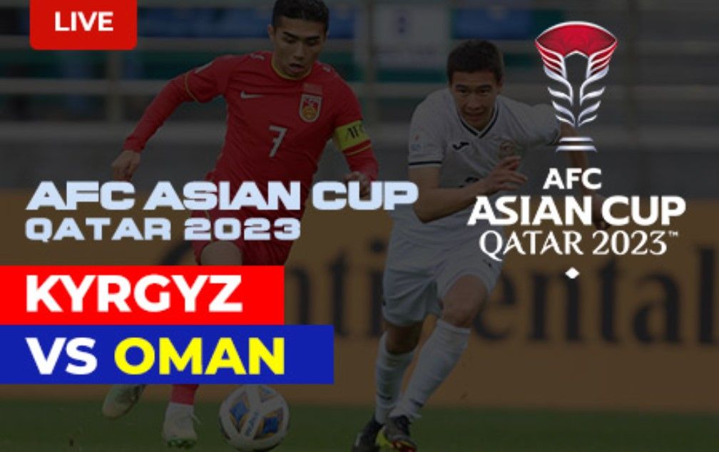 Kirgistan melawan Oman di laga terakhir Grup F Piala Asia 2023, Kamis (25/1/2024)/foto: Vision+.