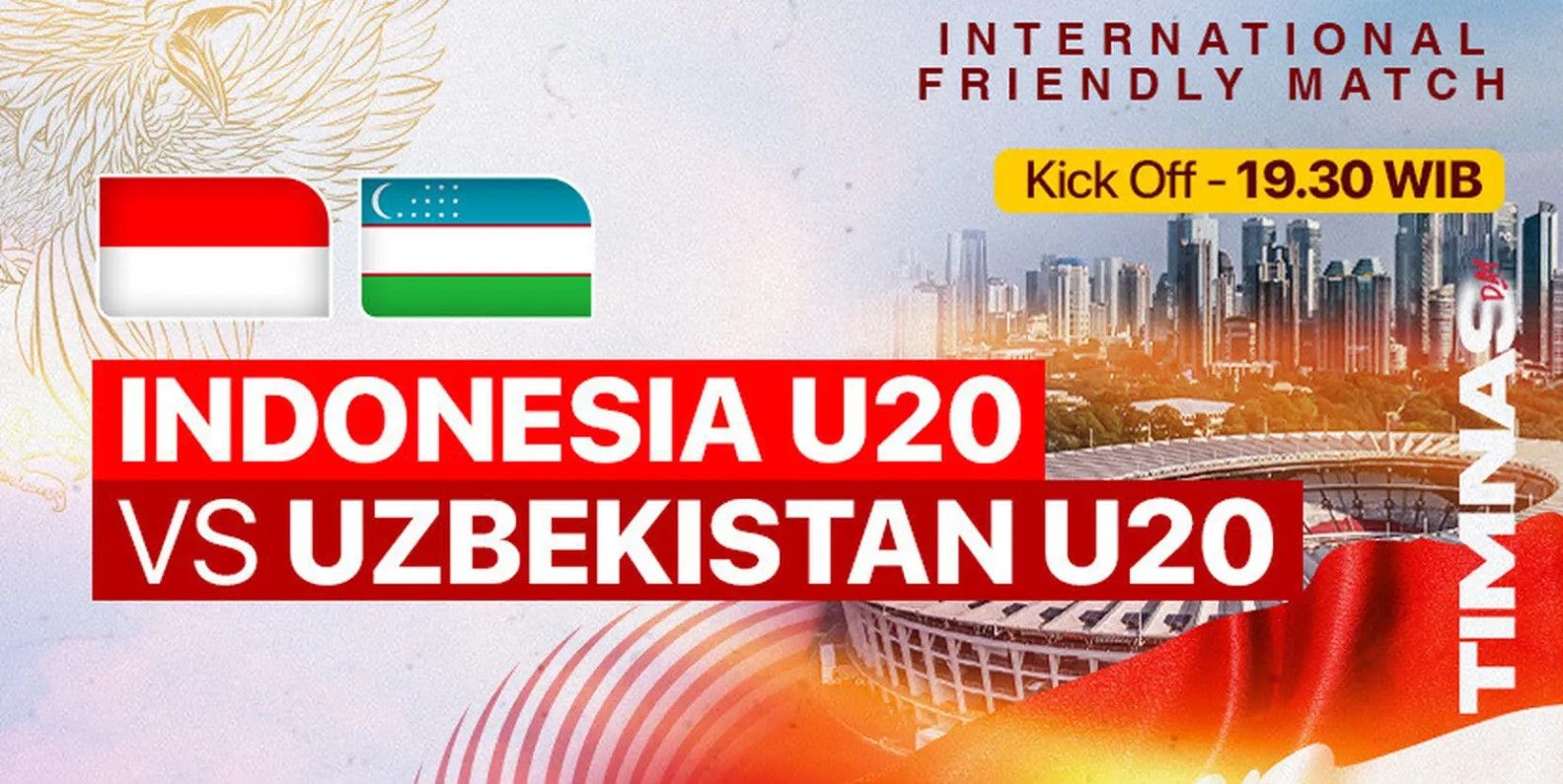 Timnas U-20 Indonesia melakoni laga uji coba kedua lawan Uzbekistan U-20 pada Selasa (30/1/2024) malam/foto: vidio.