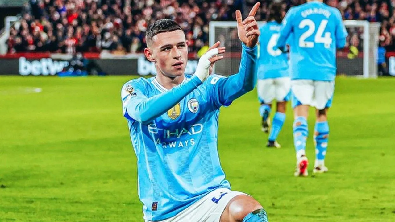 Statistik Brentford vs Manchester City, Phil Foden Gacor!