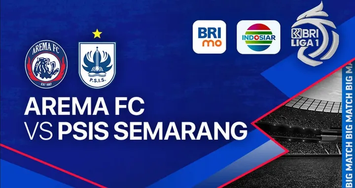 Arema FC bertemu PSIS Semarang dalam lanjutan Liga 1 2023/2024 pada Senin (5/2/2024)/foto: Vidio.