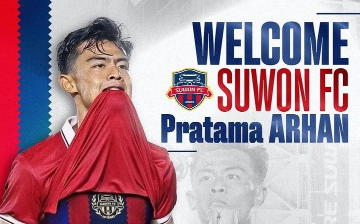 Pratama ArhanPratama Arhan Gabung Suwon FC/foto: IG Suwon FC. Gabung Suwon FC