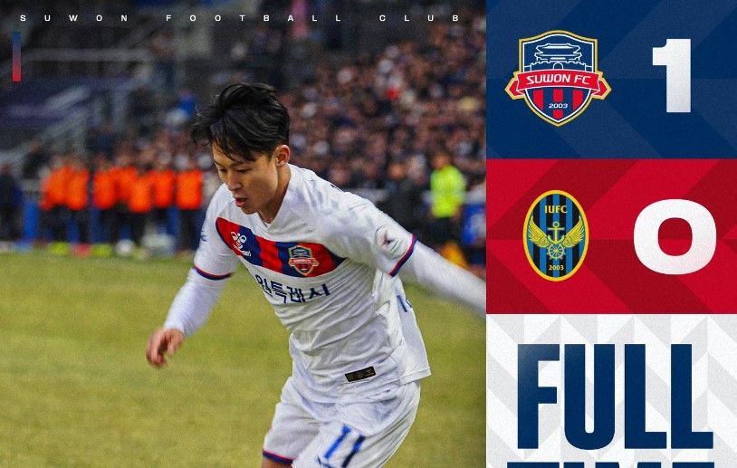 Suwon FC meraih kemenangan perdana di Liga Korea Selatan atau K League 1 2023/2024, Sabtu (2/3/2024).