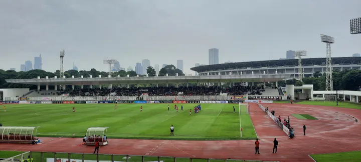 Suasana pertandingan playoff promosi Liga 1 yang mempertemukan Malut United vs Persiraja Banda Aceh di Stadion Madya, Senayan, Sabtu, 9 Maret 2024 (Sportcorner.id/Alsadadrudi)