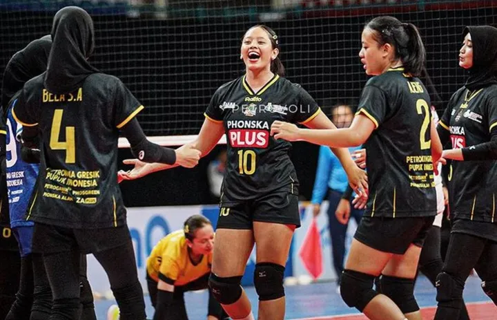 Petrokimia Volleyball Academy Gresik menang 3-1 atas Elang Laut Subang di final four Nusantara Cup 2024/foto: IG Petrokimia Gresik.