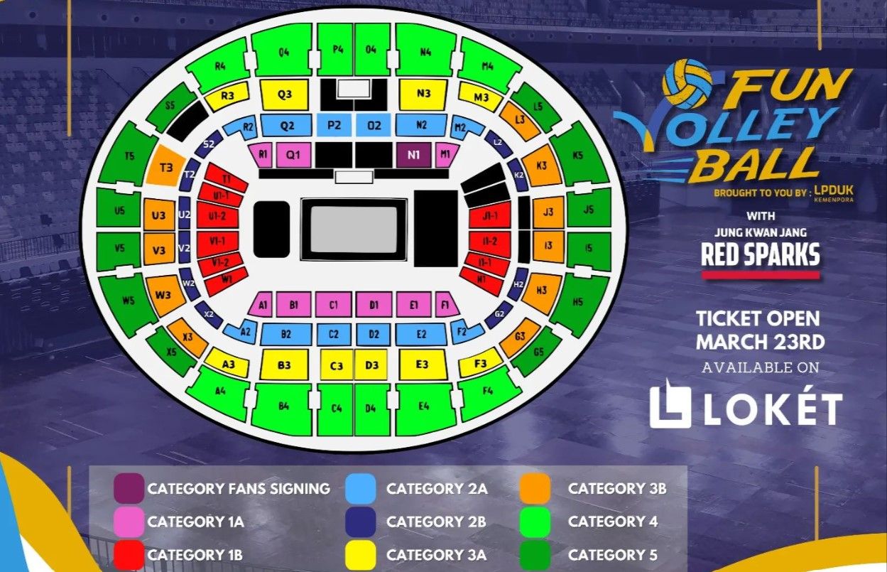 Bocoran daftar harga tiket pertandingan Red Sparks vs Indonesia All Star pada 20 April 2024 mendatang.