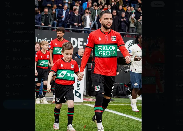 Calvin Verdonk diturunkan sebagai starter dalam laga pekan ke-32 Eredivisie 2023/2024 antar Excelsior vs NEC Nijmegen pada Selasa (7/5/2024) dini hari WIB.