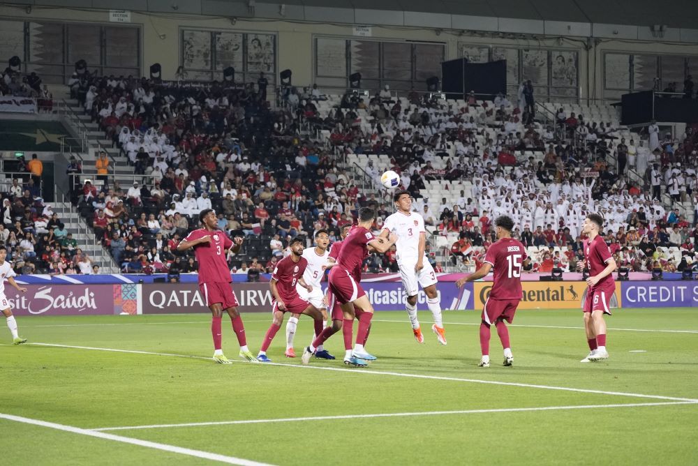 Timnas Indonesia U-23 kalah 0-2 dari Qatar di laga perdana Piala Asia U-23 2024, Senin (15/4/2024) malam WIB/foto: PSSI.