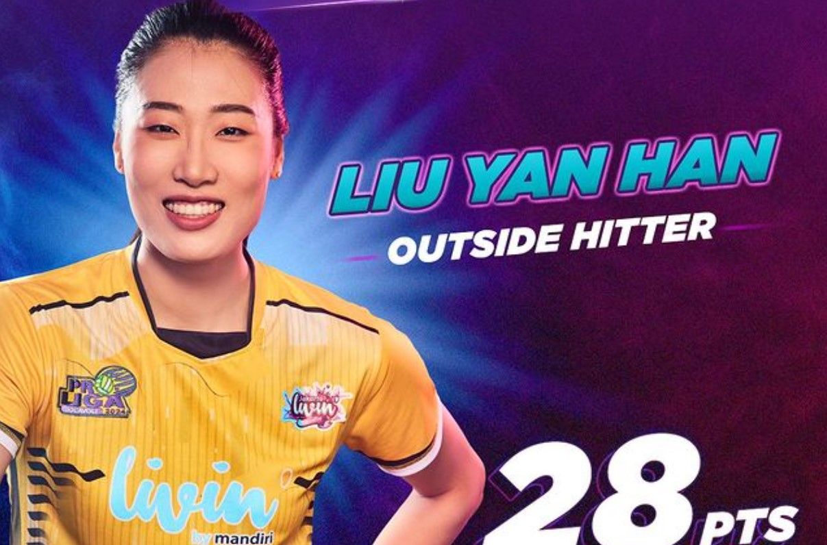 Liu Yanhan bermain untuk Jakarta Livin Mandiri di Proliga 2024/foto: IG Jakarta Livin Mandiri.