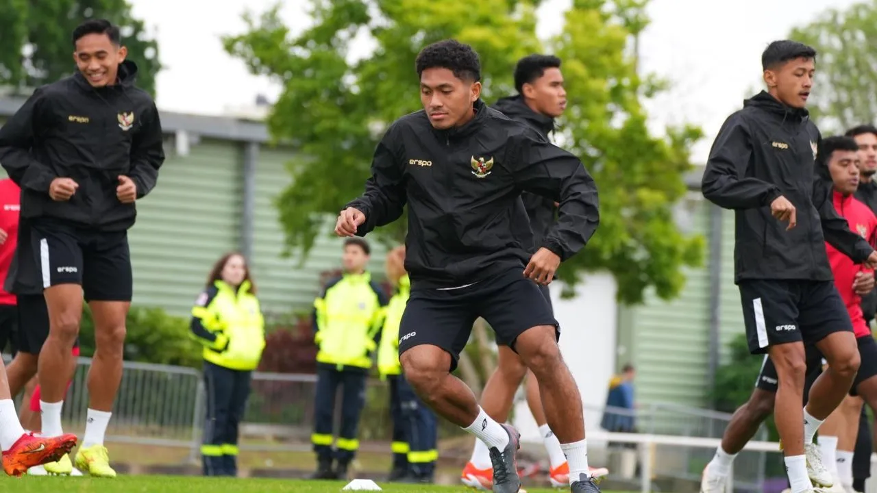 Timnas Indonesia U-23 saat latihan di Prancis/ Laman PSSI