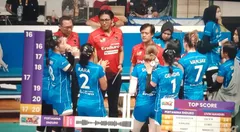 pertamina enduro vs livin mandiri.jpeg - Jakarta Pertamina Enduro menang 3-1 atas Jakarta Livin Mandiri di pekan keempat Proliga 2024, Kamis (16/5/2024).