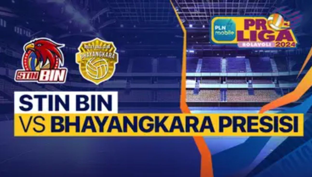 Jakarta STIN BIN menghadapi Jakarta Bhayangkara Presisi di pekan keempat Proliga 2024, Jumat (17/5/2024).