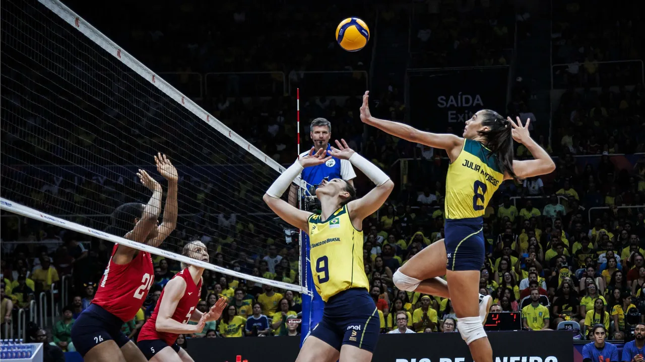 Hasil VNL 2024: Brasil Puncaki Klasemen usai Gasak Amerika Serikat