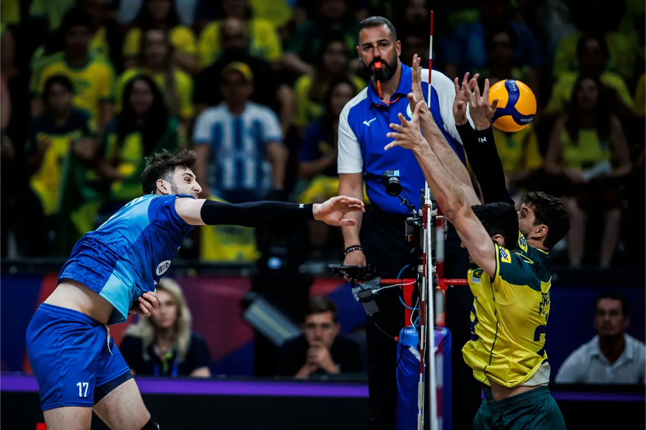 Hasil VNL 2024 Putra: Comeback, Brasil Tumbangkan Argentina