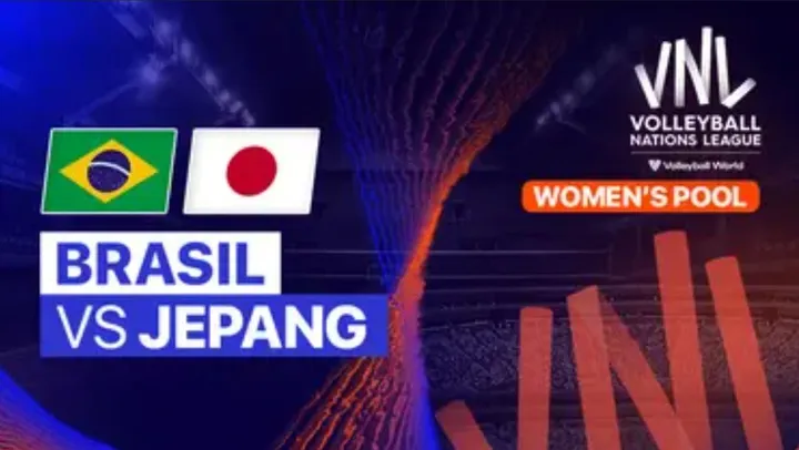 Brasil menghadapi Jepang di pekan kedua VNL 2024 putri, Selasa (28/5/2024).