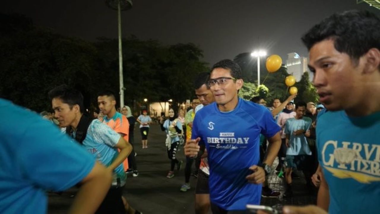 Sandiaga Uno lari malam/ X Sandiaga Uno