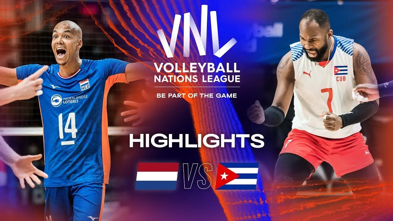 Belanda vs Kuba di VNL 2024