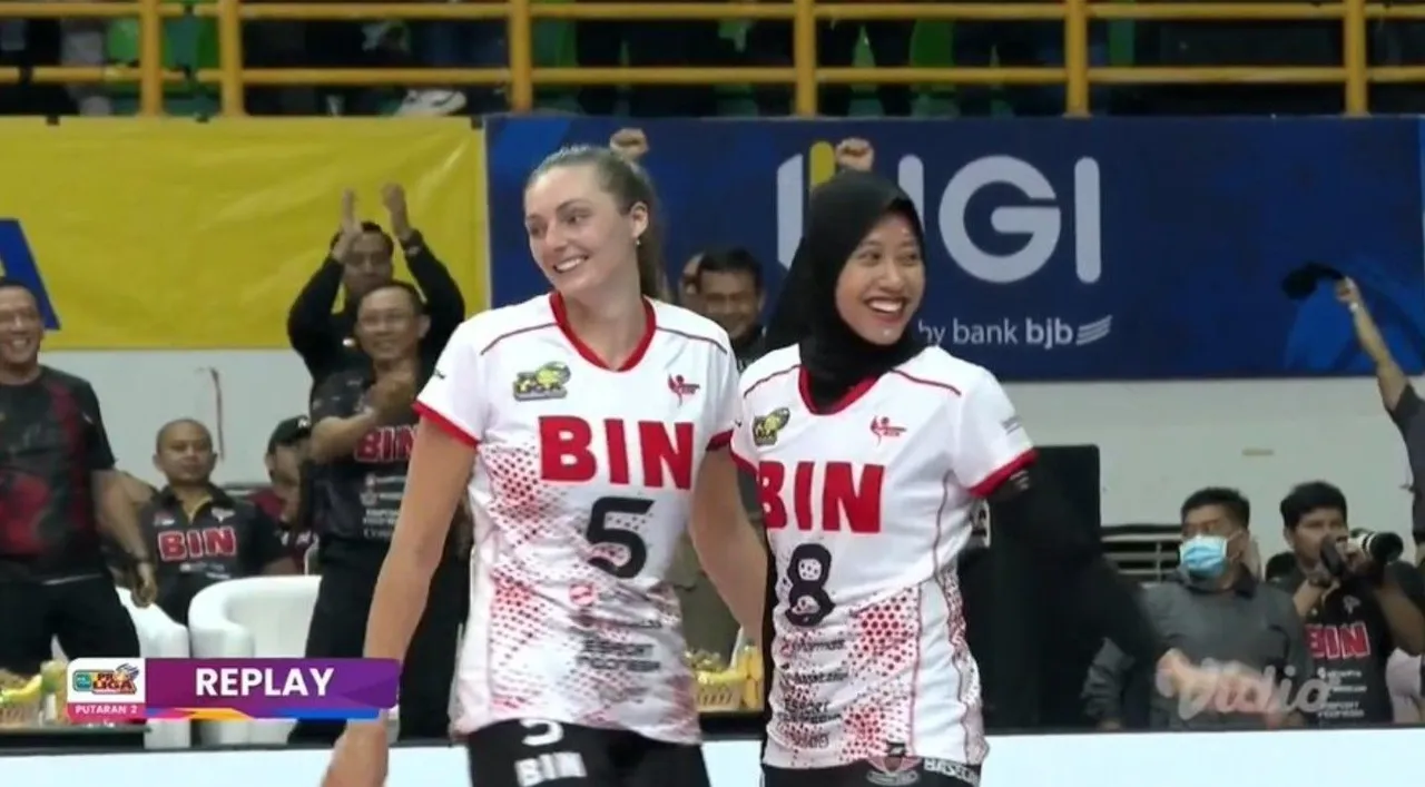 Duet Megawati Hangestri dan Kara Bajema mengantarkan Jakarta BIN kalahkan Gresik Petrokimia di pekan kelima Proliga 2024, Kamis (6/6/2024).