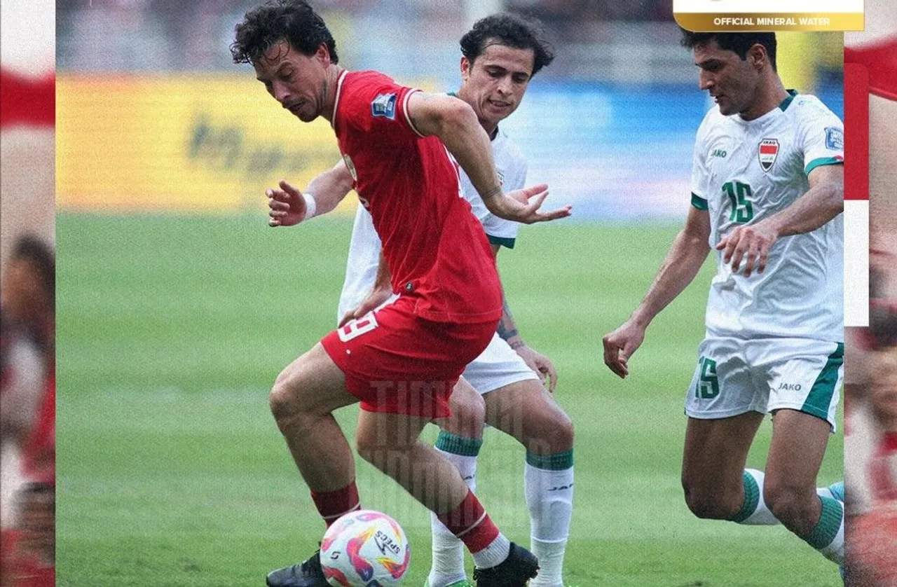 Timnas Indonesia tampil dominan atas Irak di babak pertama pada laga kelima Kualifikasi Piala Dunia 2026 zona Asia, Kamis (6/6/2024)/foto: PSSI.