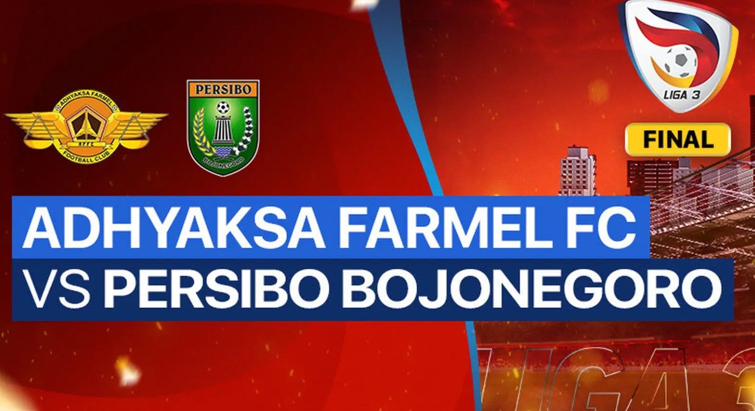 Farmel FC menghadapi Persibo Bojonegoro di final Liga 3 2023/2024, Jumat (7/6/2024) siang WIB.