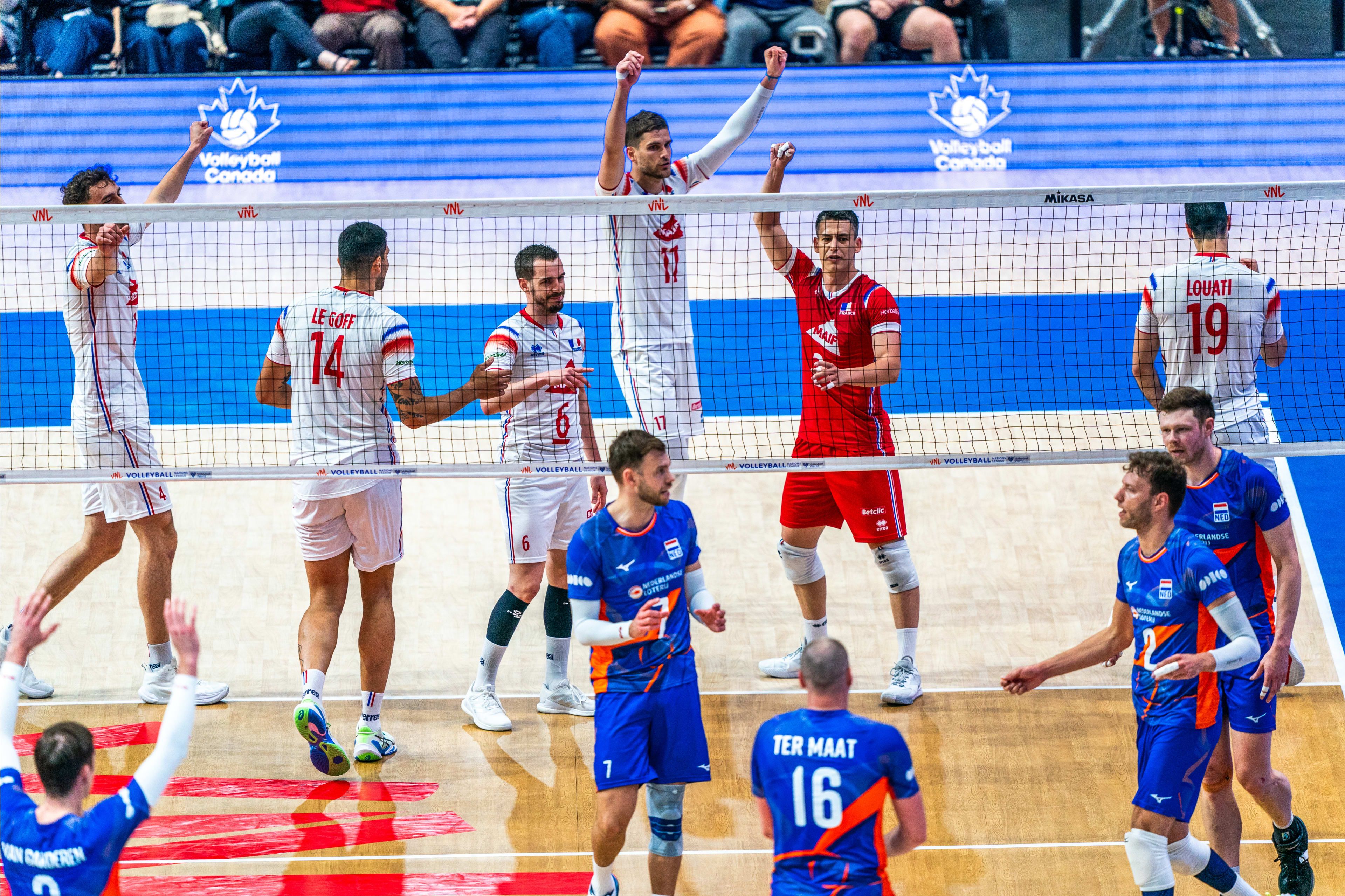 Prancis masih belum menghentikan tren apik mereka di Volleyball Nations League (VNL) 2024 Putra saat hadapi Belanda pada Sabtu (8/6/2024) dini hari WIB.