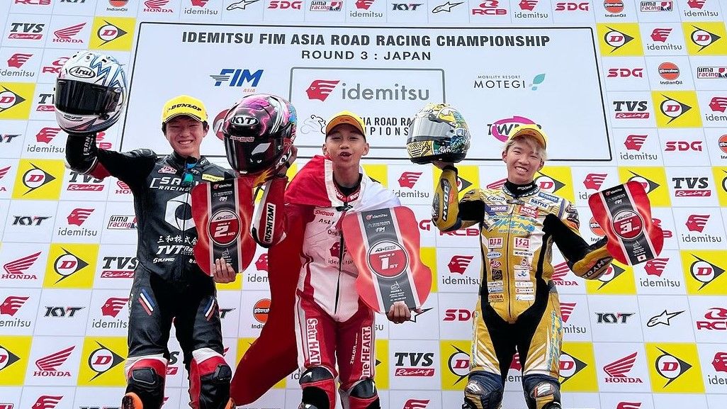 Kiandra Ramadhipa di Podium Race 2 ARRC Jepang 2024