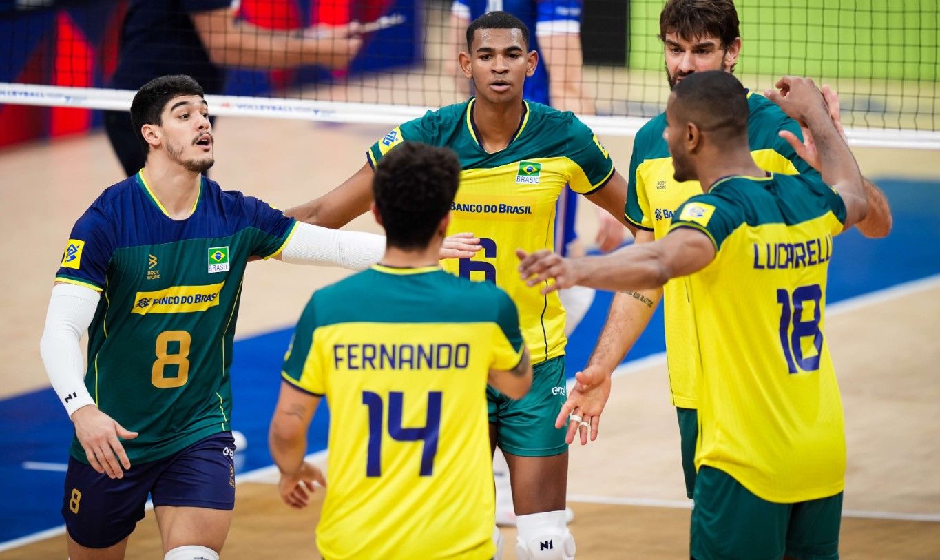 Brasil menelan pil pahit usai kalah di laga pamungkas VNL 2024 putra, Minggu (23/6/2024)/foto: Volleyball World.