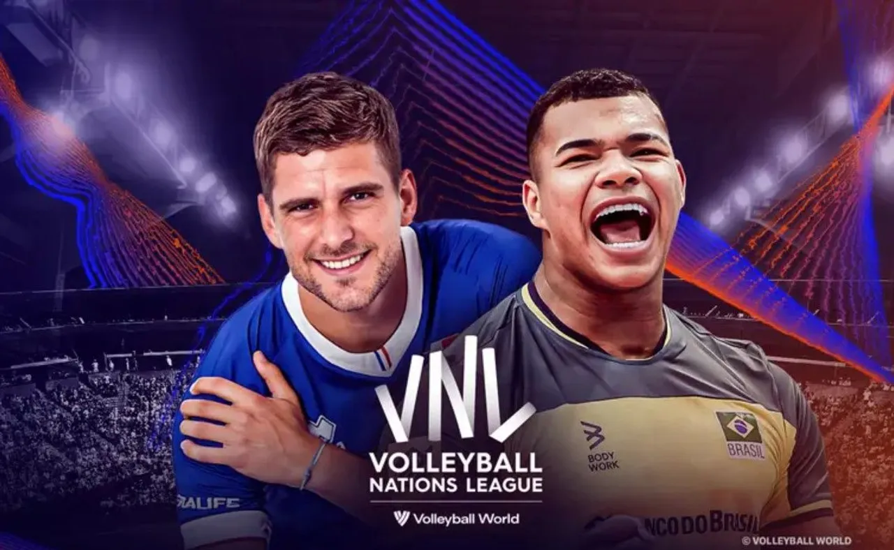 Link Live Streaming VNL 2024 Putra: Prancis vs Brasil Pukul 14.00 WIB