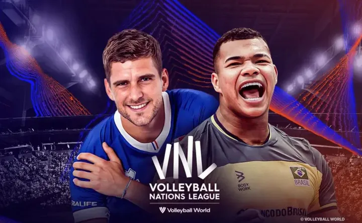 Brasil melakoni laga hidup mati di pertandingan pamungkas VNL 2024 putra, Minggu (23/6/2024).