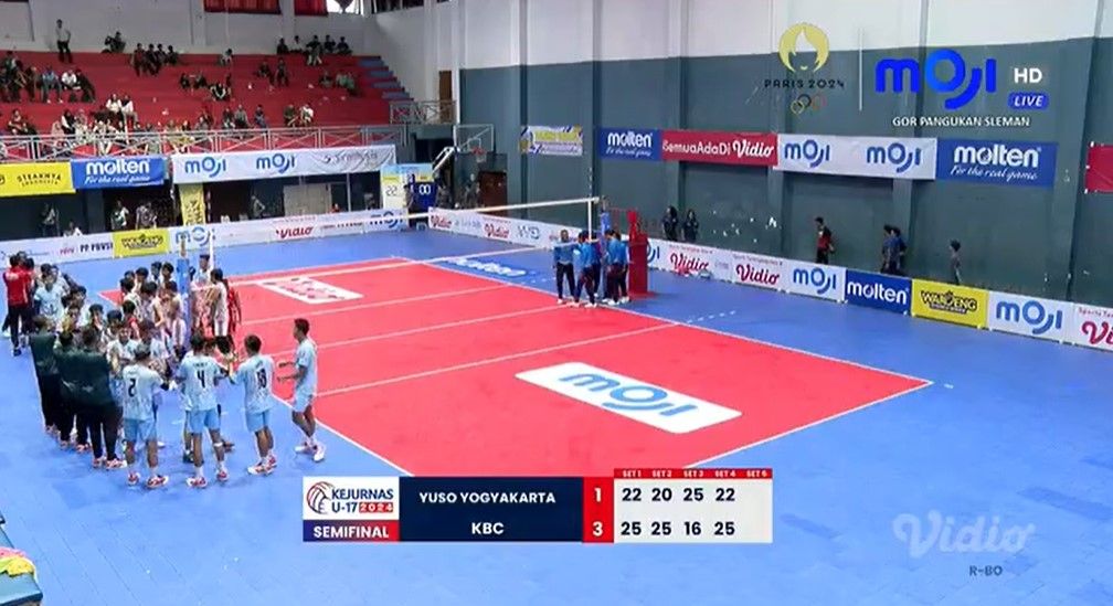 KBC Bali sukses mengalahkan Yuso Yogyakarta di semifinal Kejurnas Voli U-17 2024, Sabtu (29/6/2024).