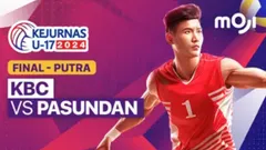 kbc bali vs pasundan.jpg - KBC Bali menghadapi Pasundan Bandung di final Kejurnas Voli U-17 2024, Minggu (30/6/2024).