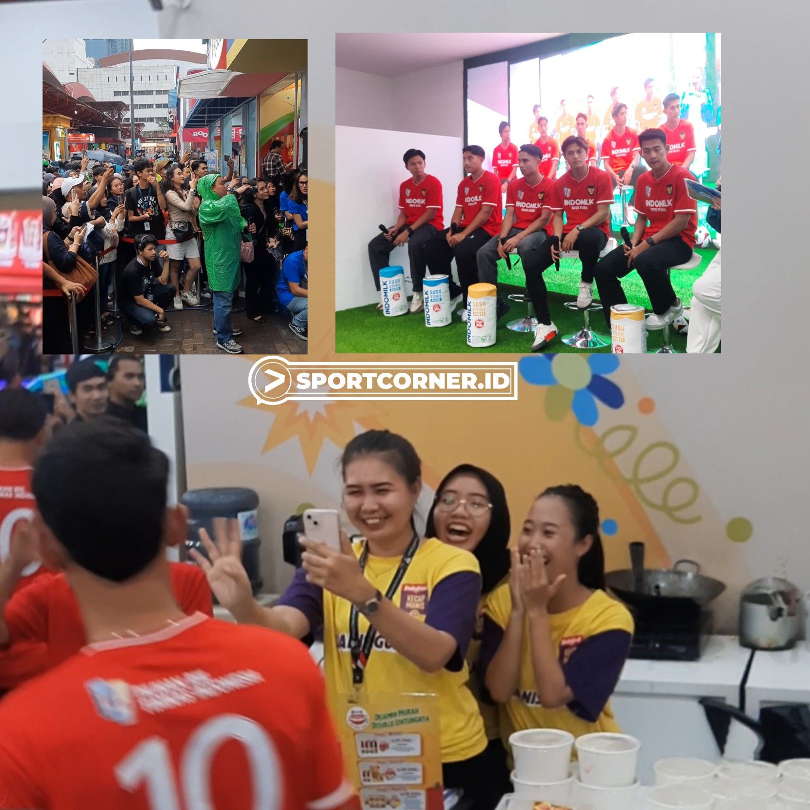 Meet and Greet bersama sejumlah pemain timnas Indonesia di booth Rumah Indofood, Jakarta Fair, Arena PRJ Kemayoran, Jakarta, Kamis, 4 Juli 2024 (Alsadad Rudi/Sportcorner.id)