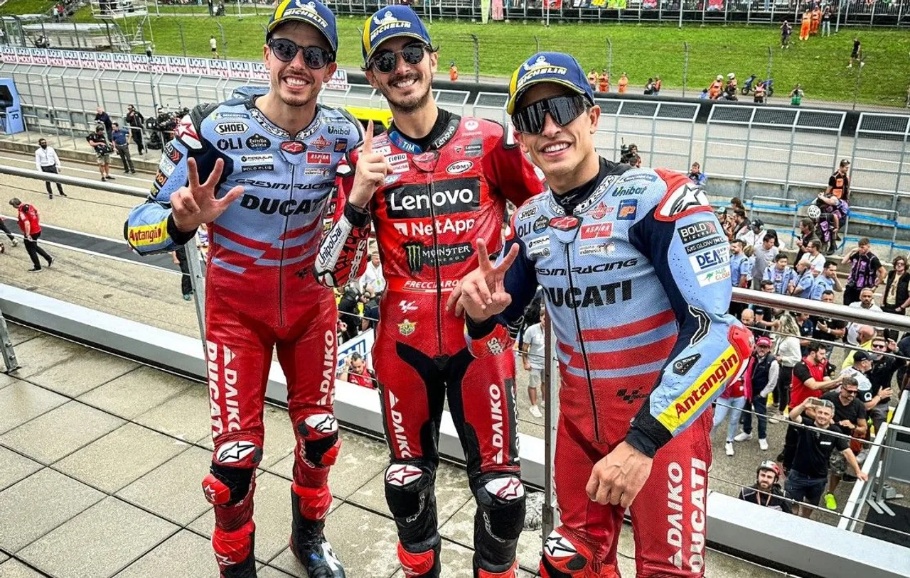 Duo Marquez sukses naik podium di MotoGP Jerman, Minggu (7/7/2024)/foto: MotoGP.