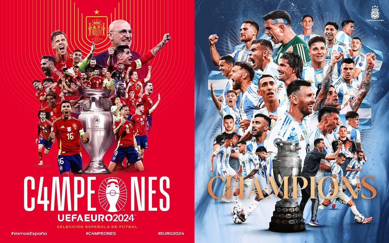 Spanyol dan Argentina mendapatkan hadiah uang yang sangat besar usai meraih trofi juara/foto: IG Sefutbol dan AFAseleccion