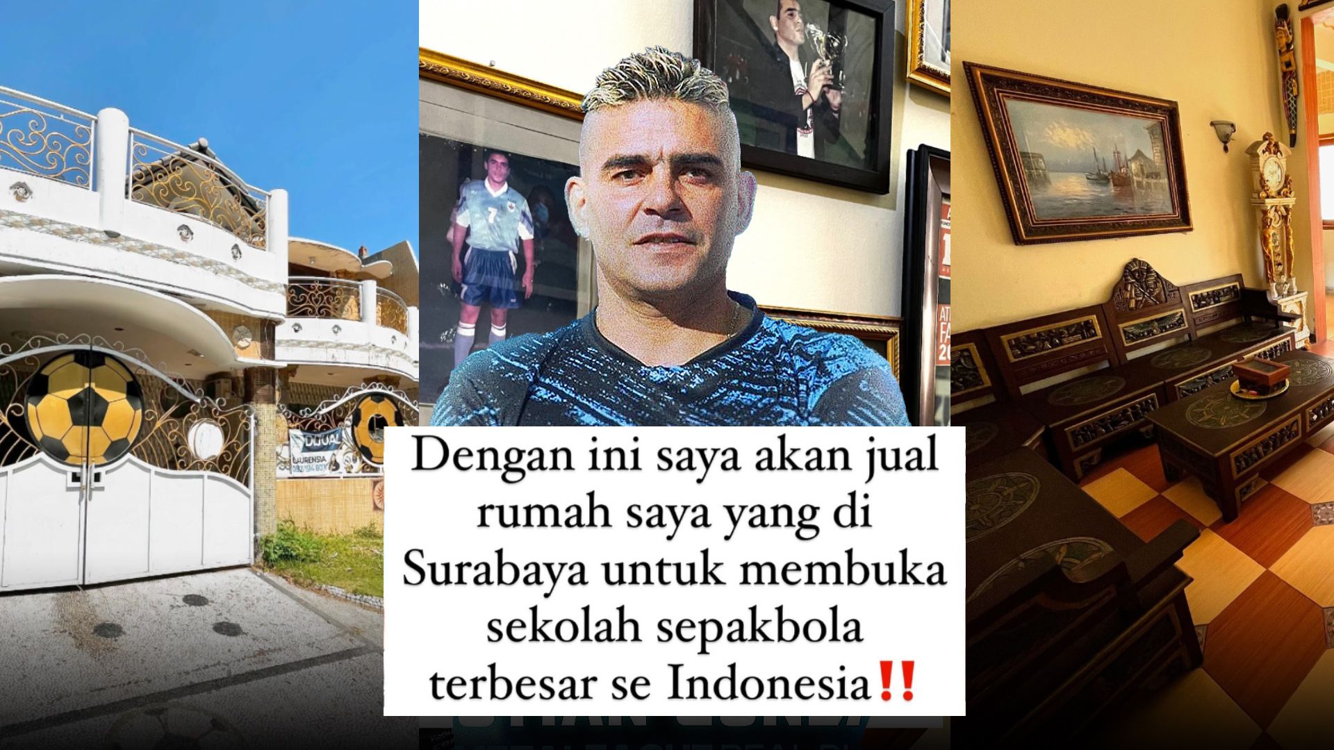 Cristian Gonzales menjual rumah mewahnya yang berada di Surabaya