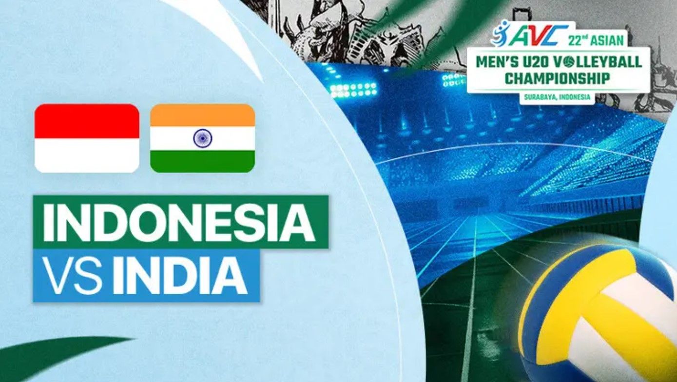 Indonesia menghadapi India di babak delapan besar AVC U-20 2024 Putra, Sabtu (27/7/2024)/foto: Vidio.