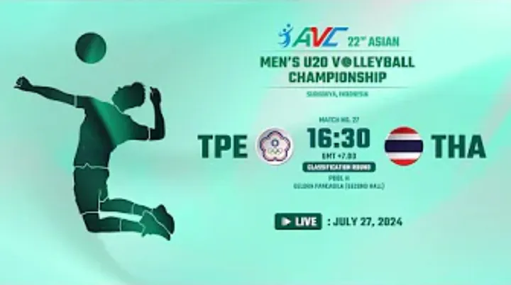 Link Live Streaming AVC U-20 2024: Chinese Taipei vs Thailand