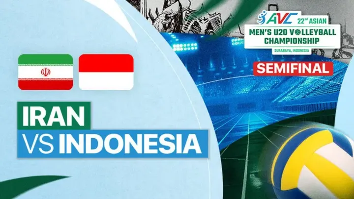 Indonesia menghadapi Iran di semifinal AVC U-20 2024 putra, Senin (29/7/2024)/foto: Vidio.