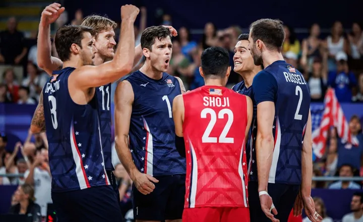 Amerika Serikat kalahkan Jerman di laga kedua voli Olimpiade Paris 2024, Selasa (30/7/2024)/foto: Volleyball World.