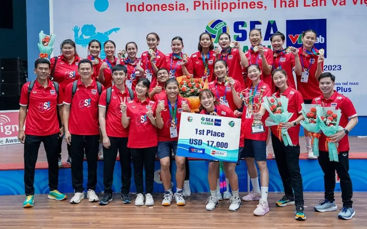 Timnas voli putri Thailand merupakan pemilik rekor juara terbanyak di SEA V League/foto: SEA V League.