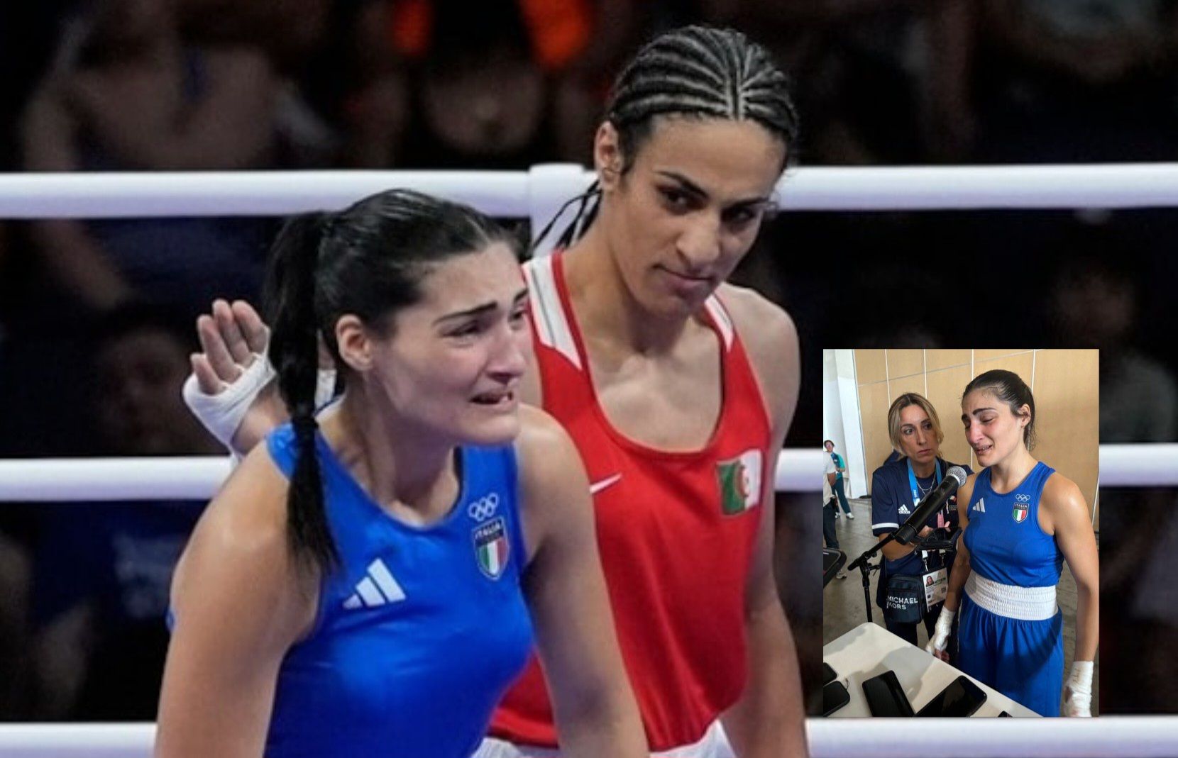 pada babak 16 besar cabor tinju wanita kelas 66kg Olimpiade Paris 2024 yang dihelat, 1 Agustus (Twitter/@TimesAlgebraIND)