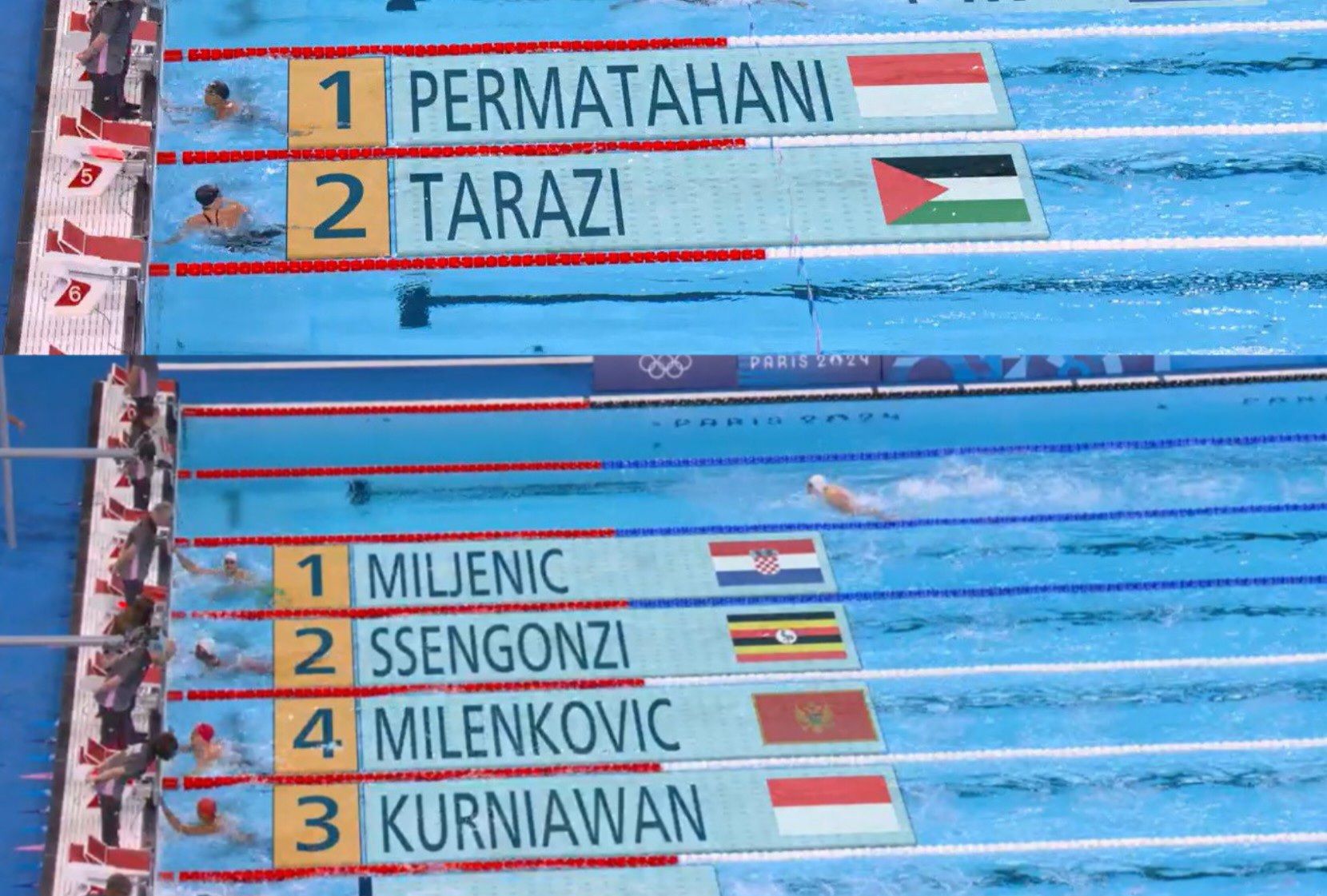 Dua perenang Indonesia, Joe Aditya Wijaya dan Azzahra Permatahani langsung tersingkir dari Olimpiade Paris 2024 saat turun pada Jumat (2/8/2024)