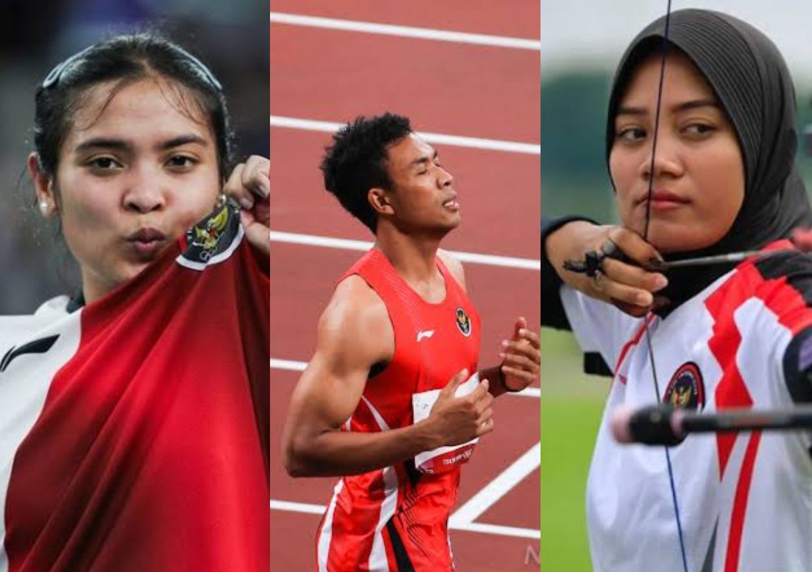 Tiga atlet Indonesia yang akan menjalani jadwal tanding di Olimpiade Paris 2024 pada Sabtu 3 Agustus: Gregoria Mariska Tundjung, Lalu Muhammad Zohri, Diananda Choirunisa (NOC Indonesia)