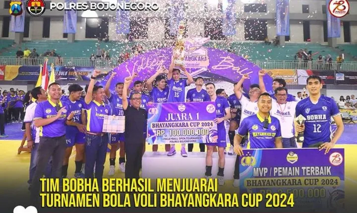 Tim voli putra Bobha Bojonegoro juara Bhayangkara Cup 2024 Kapolres Bojonegoro/foto: IG Polres Bojonegoro Oficial.