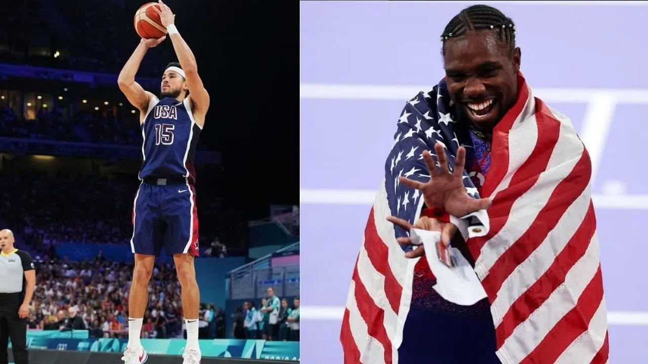 Bintang NBA Devin Booker Tak Setuju dengan Komentar Kontroversial Juara Atletik Olimpiade 2024 Noah Lyles / Website Sportskeeda dari Instagram @nojo18 dan @suns