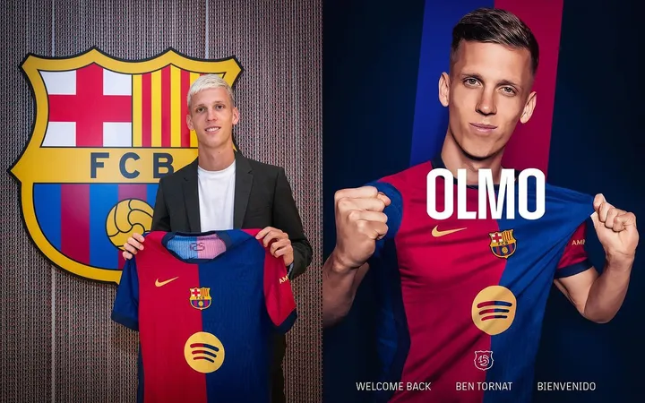 Dani Olmo resmi gabung dengan Barcelona dan langsung dipagari dengan klausul buyout 500 juta euro/foto: IG Barcelona.